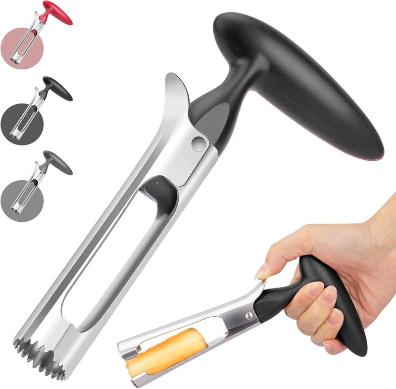 PTNITWO Apple Corer, Premium Stainless Steel Apple Corer Tool,Sturdy Ergonomic Handle, Easy to Use and Clean, Durable,Remover for Pears, Bell Peppers, Fuji, Honeycrisp, Pink Lady Apples (black) - Image 1